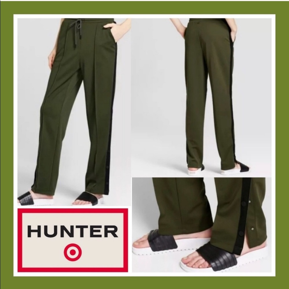 Hunter for Target Women's Tapered Side Snap Track Pants, Olive, M